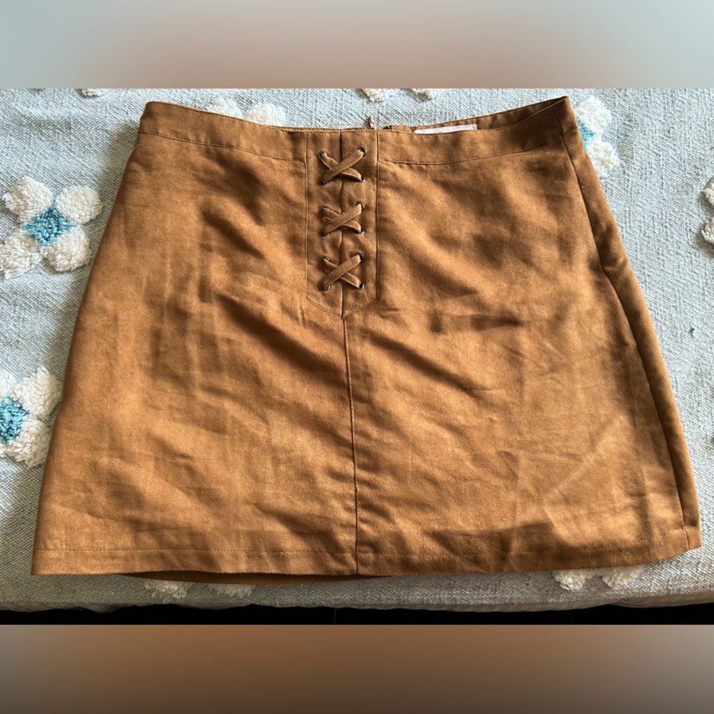 Tan Faux Suede Skirt BCBC